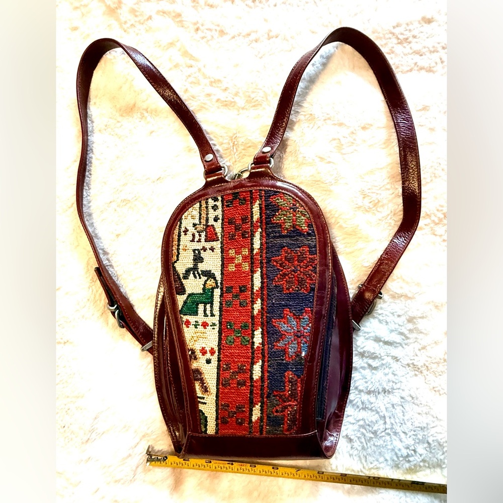 Brown Patterned Boho Women's Backpack - image 3